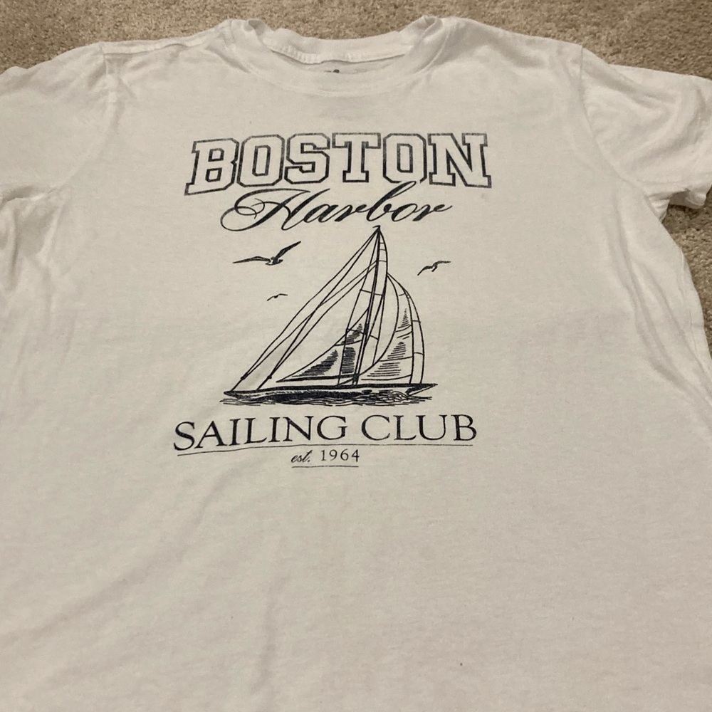 Doe “Boston Harbor Sailing Club” White Graphic T-Shirt Sz. XS- Used Excellent - Picture 3 of 4